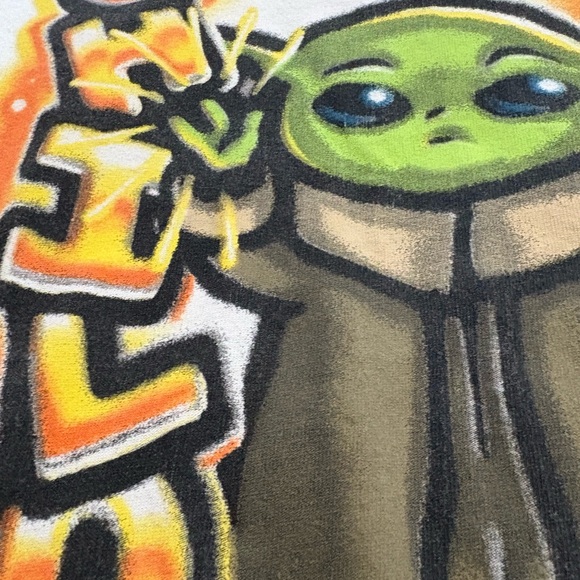 Star Wars Grogu White and Green Short Sleeve Tee - Picture 2 of 3